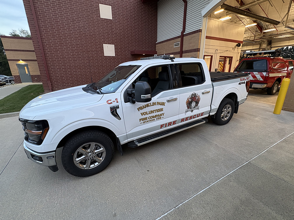 Command 1, a 2024 Ford F-150 command vehicle at Franklin Park Volunteer Fire Company